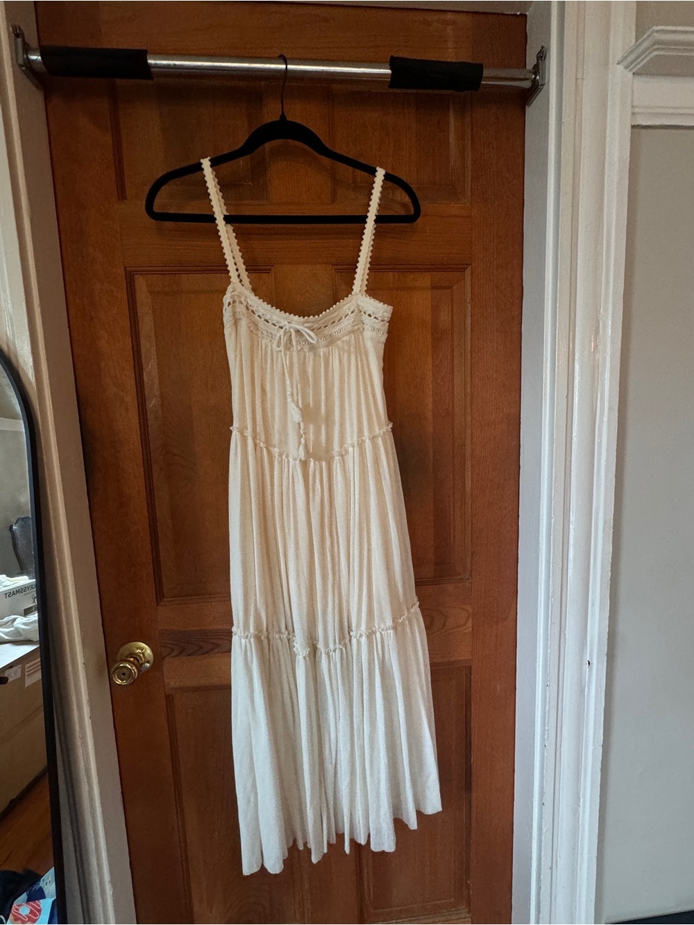 Gorgeous Women's ROBIN PICCINE Cream Crochet-Trim Maxi Dress